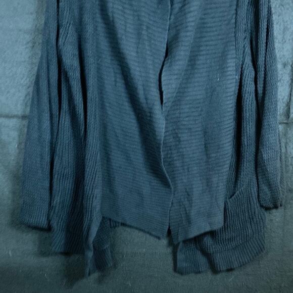 Express Womens Sweater Black Cardigan Open Front Knit Long Sleeve 100% Cotton M - Picture 3 of 12